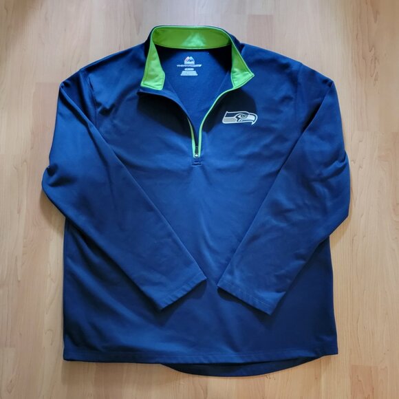 Majestic Other - Majestic Thermabase Quarter Zip NFL Seattle Seahawks Football Pullover - XL